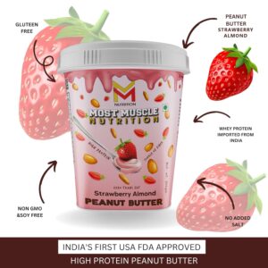 Most Muscle Nutrition Strawberry Peanut Butter All Natural Organic Peanut Butter