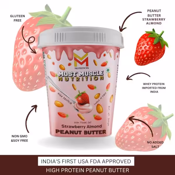 Most Muscle Nutrition Strawberry Peanut Butter All Natural Organic Peanut Butter - product image