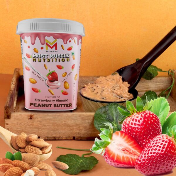 Most Muscle Nutrition Strawberry Peanut Butter All Natural Organic Peanut Butter