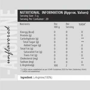 HealthFarm Pure L-Arginine Amino Acid