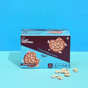 Max Protein Cookies Cashew Delite 60g | Zero Added Sugar - Pack of 12