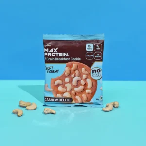 Max Protein Cookies Cashew Delite 60g | Zero Added Sugar - Pack of 12