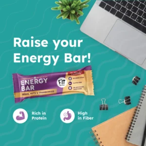 Fit Nutrition Premium Energy Bar | Seeds, Nuts & Cranberries(70%) | Pack of 4 | No Added Sugar | Protein & Fiber rich