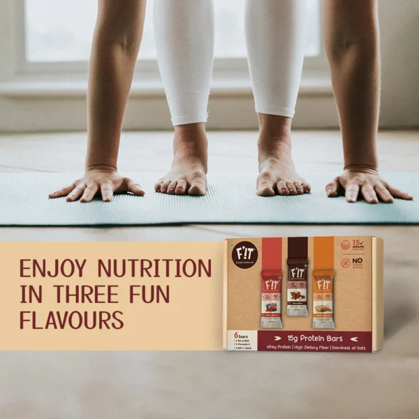 Assorted Whey Protein Bars Gift Hamper ( 2 Chocolate with Hazelnut| 2 Berry Blast| 2 Nuts N Seeds) F’iT Nutrition Bar