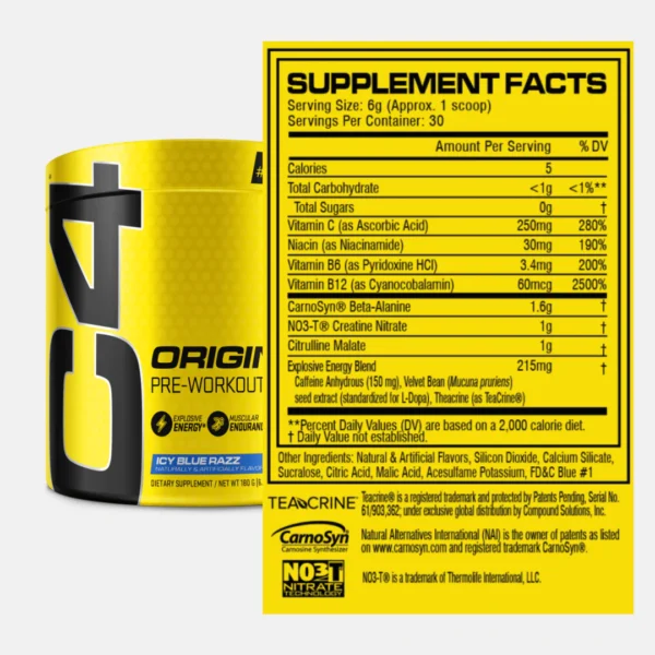 New Cellucor C4 Original Pre-Workout 30 Servings