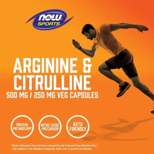 NOW Sports, Arginine & Citrulline, 120 Veg Capsules - Image 3