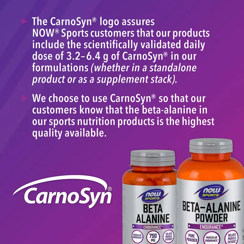NOW Sports, Beta-Alanine, Endurance, 750 mg, 120 Veg Capsules - Image 7