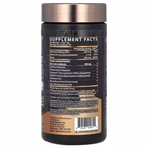 Nutrex Research, LIPO 6 Hers, Ultra Concentrate, 60 Liqui-Caps - product image