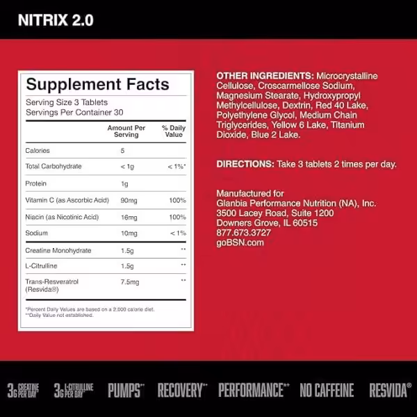 BSN Nitrix Concentrate, 90 Tablets - product image