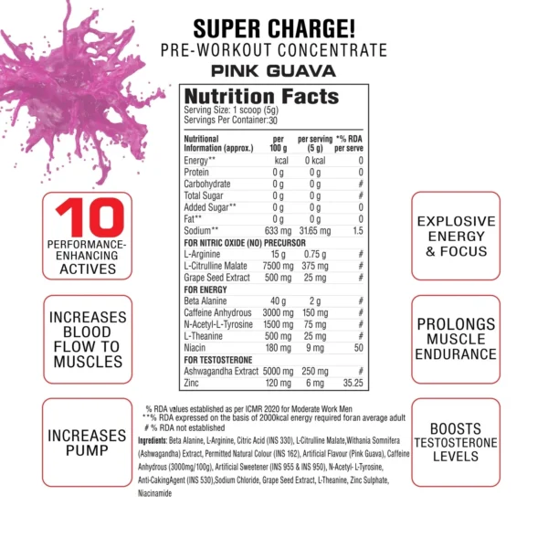 Labrada Super Charge Pre Workout Concentrate 150g
