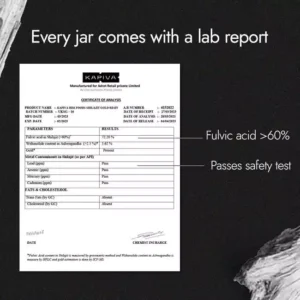 Kapiva Shilajit Gold Resin lab report