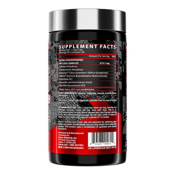 Nutrex Lipo-6 Black UC New