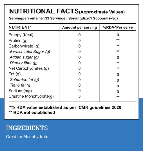 Wellcore - Micronised Creatine Monohydrate (100g, 33 Servings) - Image 2
