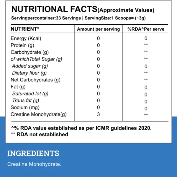 Wellcore - Micronised Creatine Monohydrate (250g, 83 Servings)