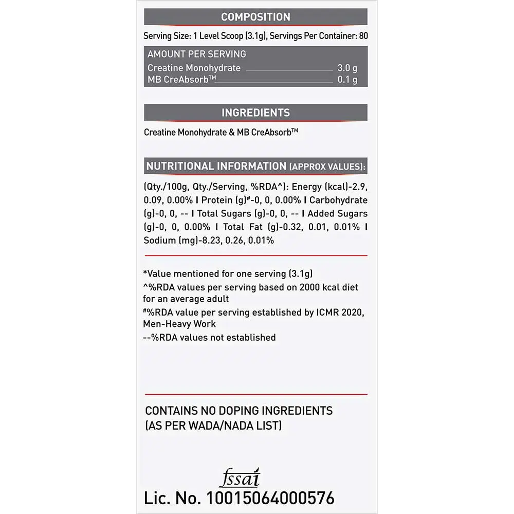 MuscleBlaze Creatine Monohydrate CreAMP - Image 2