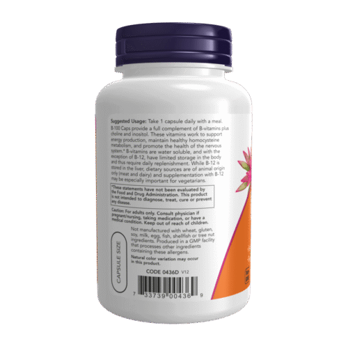 Now Vitamin B-100 Veg Capsules - Image 3