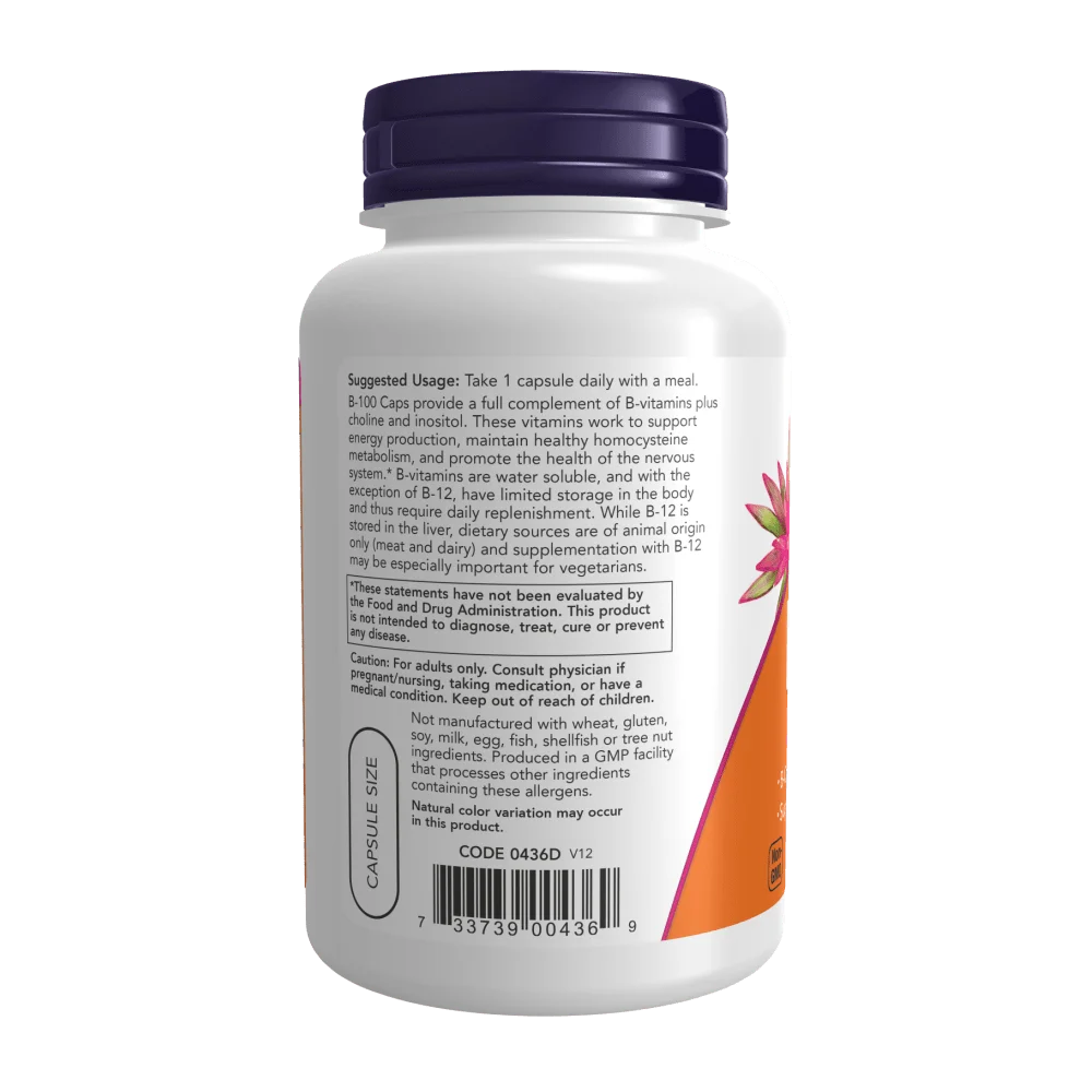 Now Vitamin B-100 Veg Capsules - Image 3