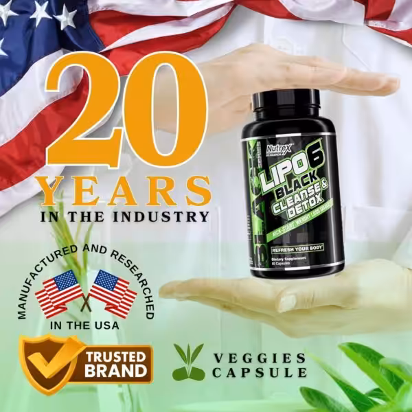 Nutrex Lipo-6 Black Cleanse & Detox. 20 years in the industry. Manufactured and researched in the USA. Veggie capsules