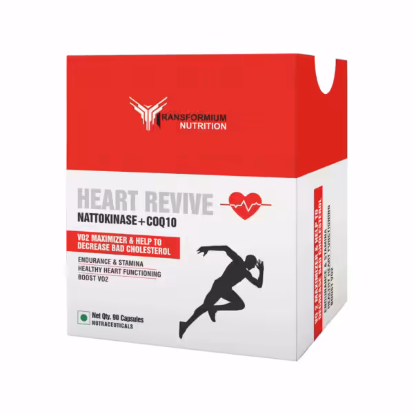 Transformium Nutrition Heart Revive Nattokinase + CoQ10, 90 capsules, for heart health and VO2 maximization
