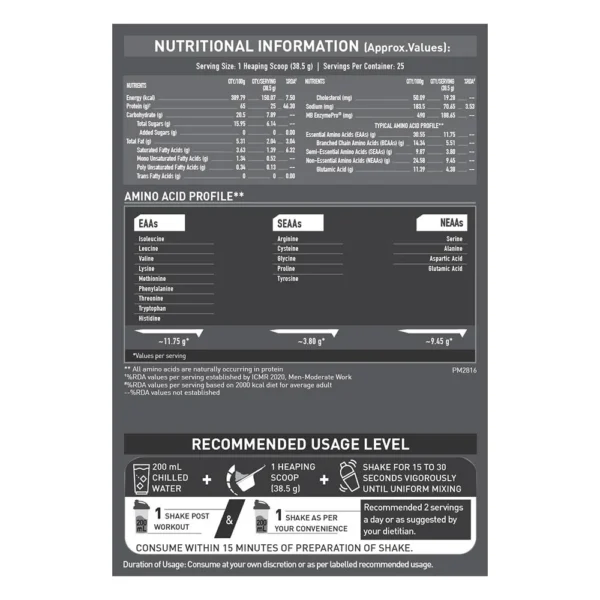 MuscleBlaze Biozyme Performance Whey, 1 kg (2.2 lb), Refill Pack