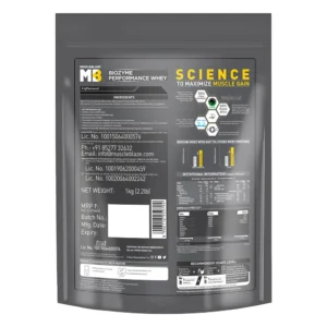 MuscleBlaze Biozyme Performance Whey, 1 kg (2.2 lb), Refill Pack