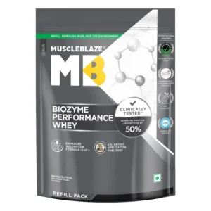 MuscleBlaze Biozyme Performance Whey, 1 kg (2.2 lb), Refill Pack