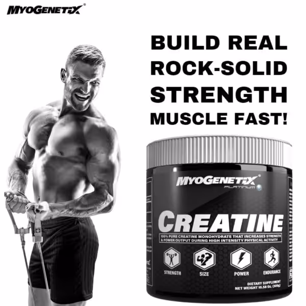 Myogenetix Platinum Creatine: Build real rock-solid strength muscle fast! 100% pure creatine monohydrate
