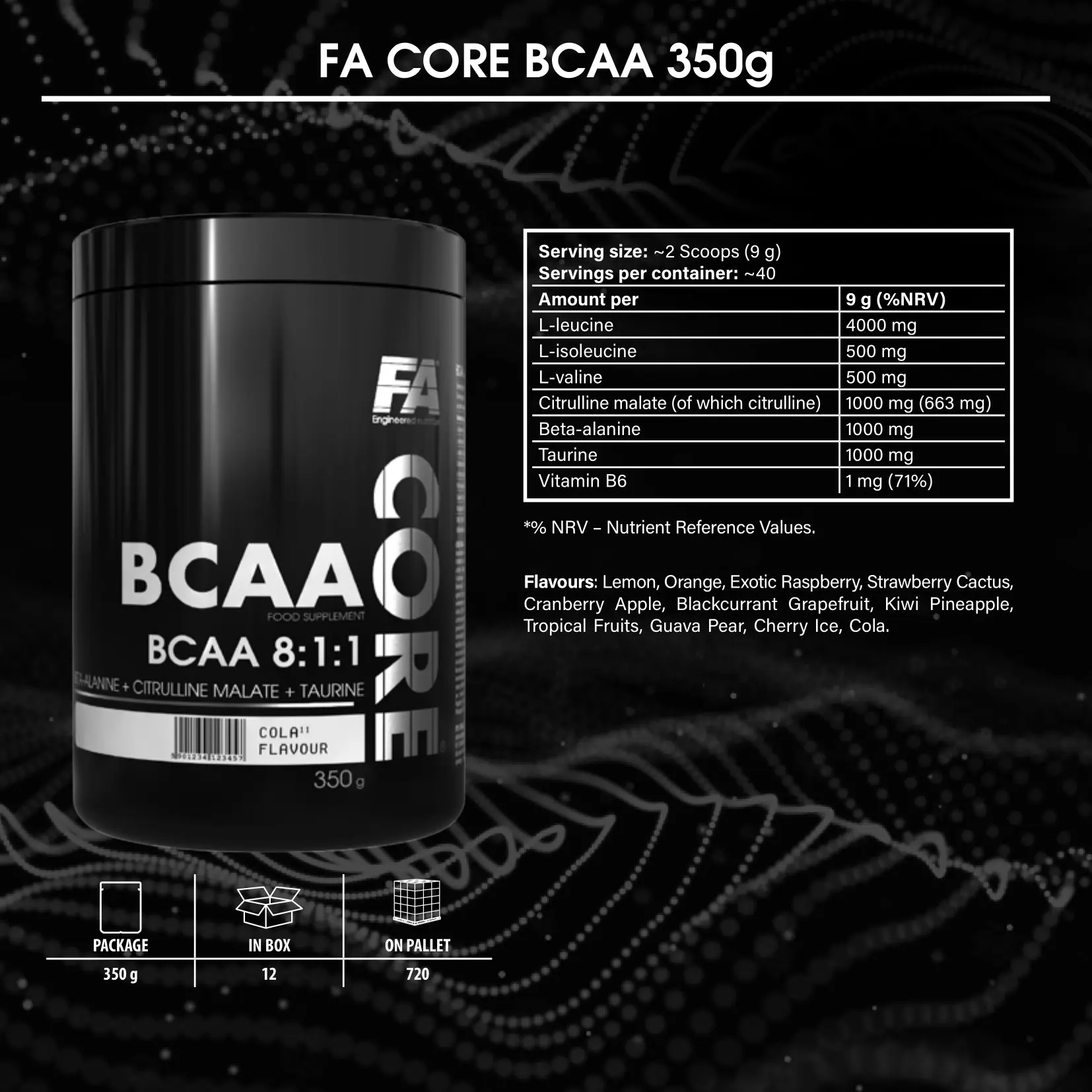 FA Core BCAA 8:1:1, 350GM - Image 2