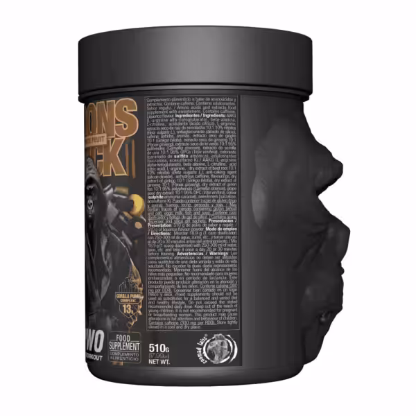 Zoomad Labs Moonstruck II pre-workout supplement in a black tub with a 3D molded gorilla face on the side