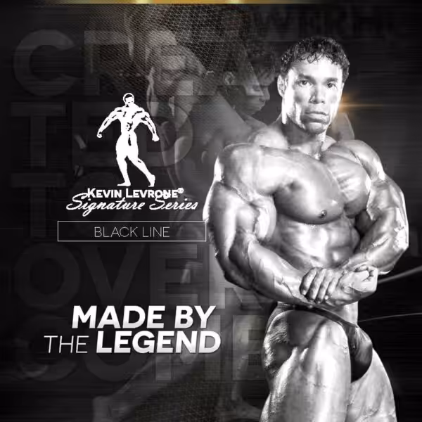 Kevin Levrone Signature Series Black Line, Made by the Legend. Bodybuilder Kevin Levrone posing