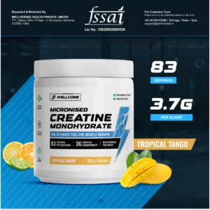 Wellcore - Pure Micronised Creatine Monohydrate (307g, 83Servings) - Flavoured