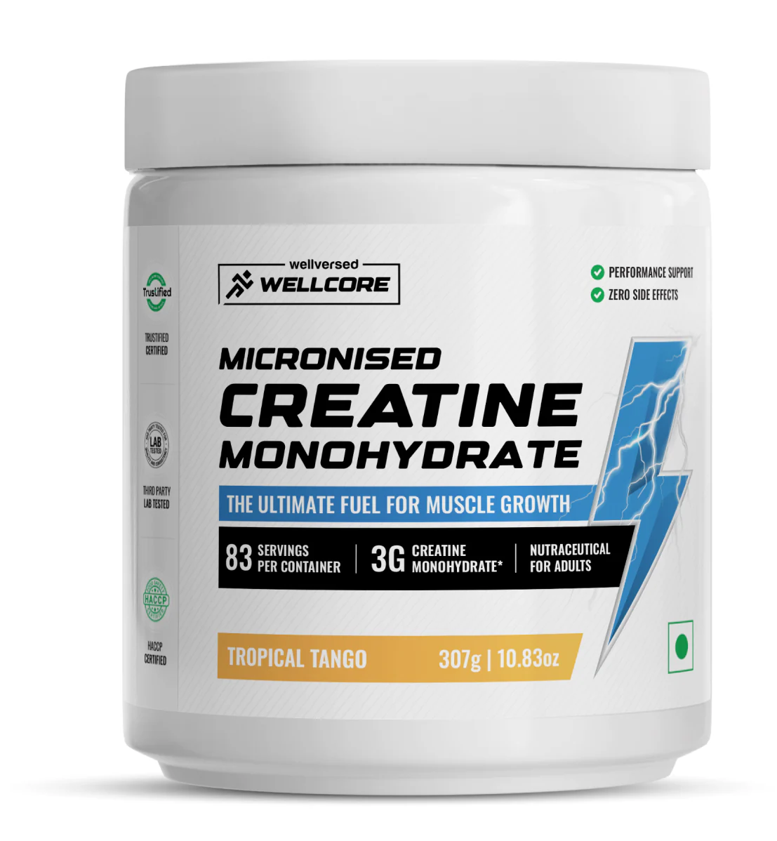 Wellcore - Pure Micronised Creatine Monohydrate (307g, 83Servings) - Flavoured