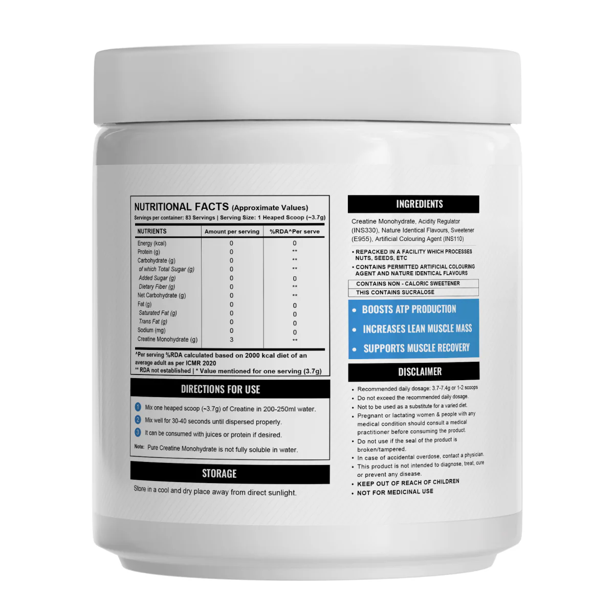 Wellcore - Pure Micronised Creatine Monohydrate (307g, 83Servings) - Flavoured - Image 11