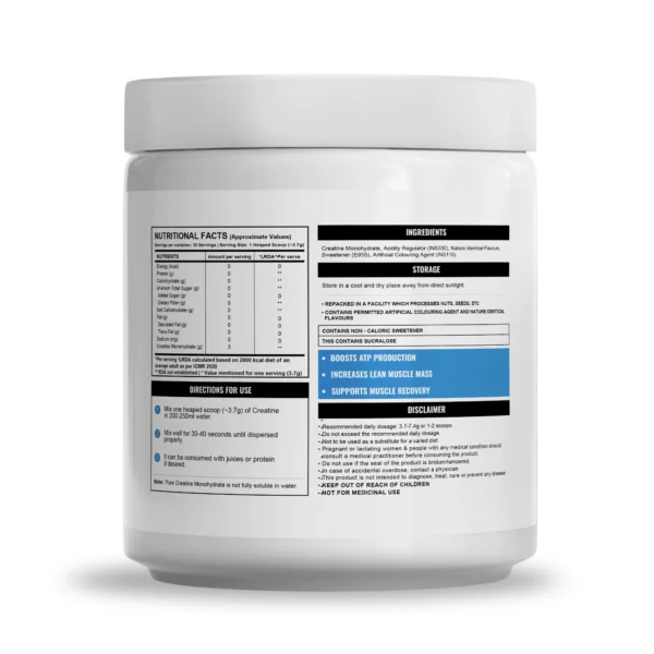 Wellcore - Pure Micronised Creatine Monohydrate (122g, 33 Servings) - Flavoured