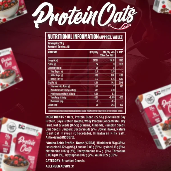 Doctor's Choice Protein Oats 750gm Dark Choco Berry