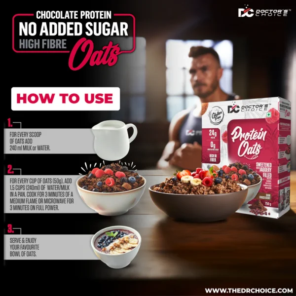 Doctor's Choice Protein Oats 750gm Dark Choco Berry