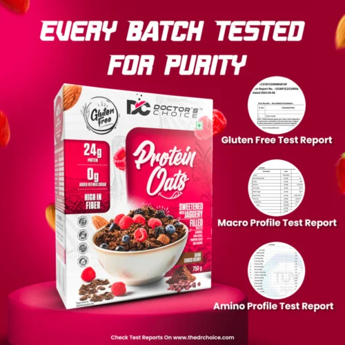 Doctor's Choice Protein Oats 750gm Dark Choco Berry - Image 4