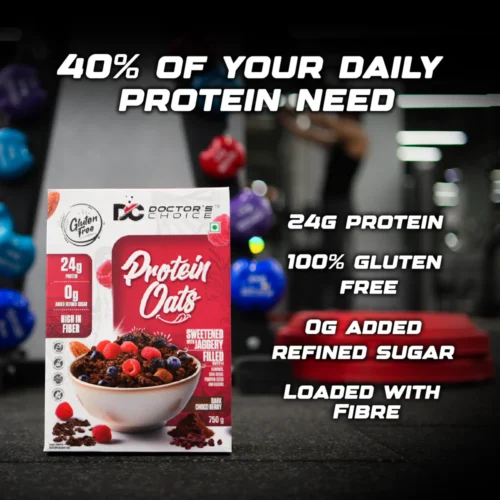Doctor's Choice Protein Oats 750gm Dark Choco Berry - Image 6