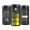 Elite Testo Booster supplement bottle showing front label, nutrition facts, and dosage instructions