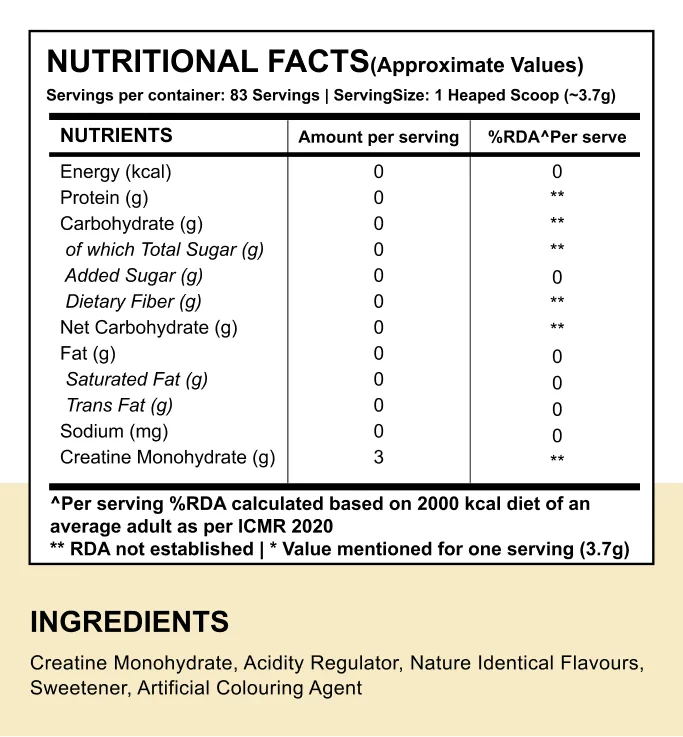 Wellcore - Pure Micronised Creatine Monohydrate (307g, 83Servings) - Flavoured - Image 3