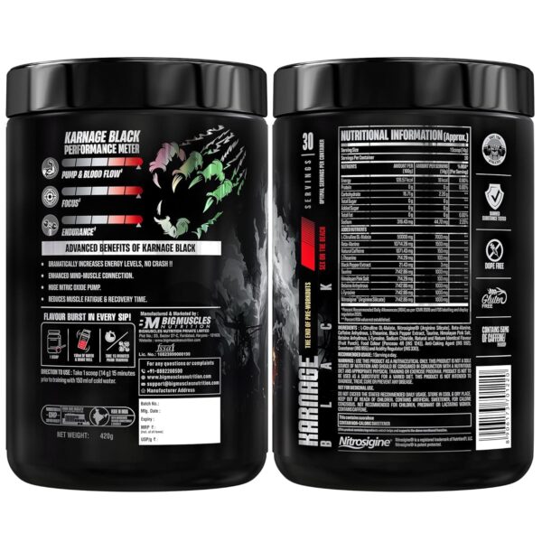 Bigmuscles Nutrition Karnage Black Pre Workout