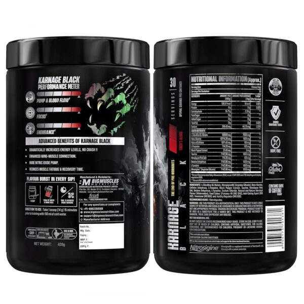 Bigmuscles Nutrition Karnage Black Pre Workout