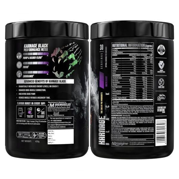 Bigmuscles Nutrition Karnage Black Pre Workout