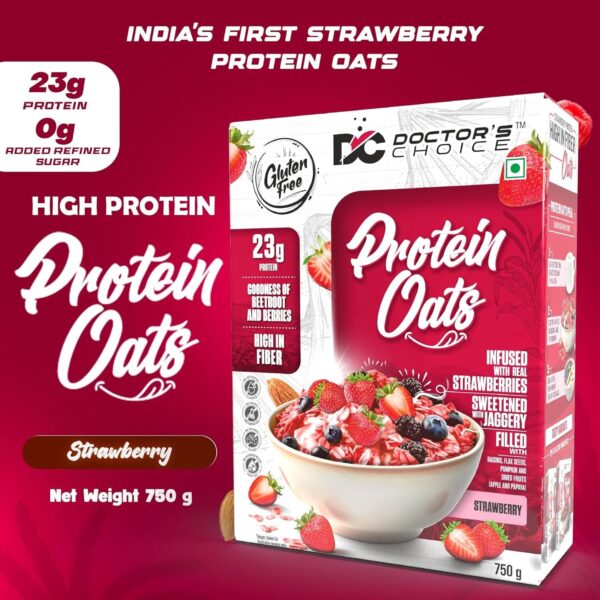 Doctor's Choice Protein Oats 750gm Strawberry