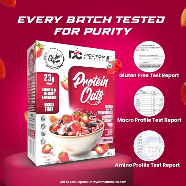 Doctor's Choice Protein Oats 750gm Strawberry