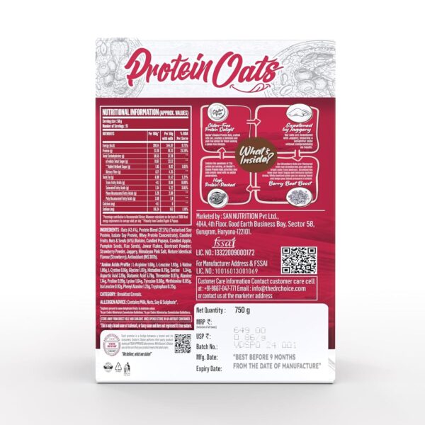 Doctor's Choice Protein Oats 750gm Strawberry