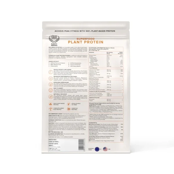 Wellbeing Nutrition Vegan Protein - French Vanilla Caramel