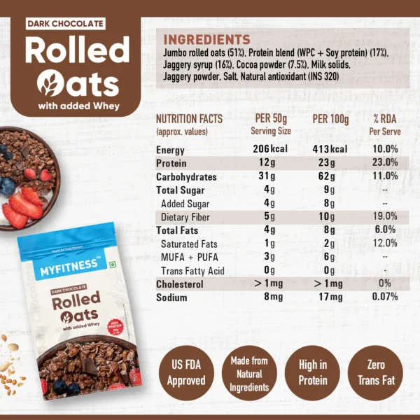 Myfitness High-Protein Chocolate Oats 375g
