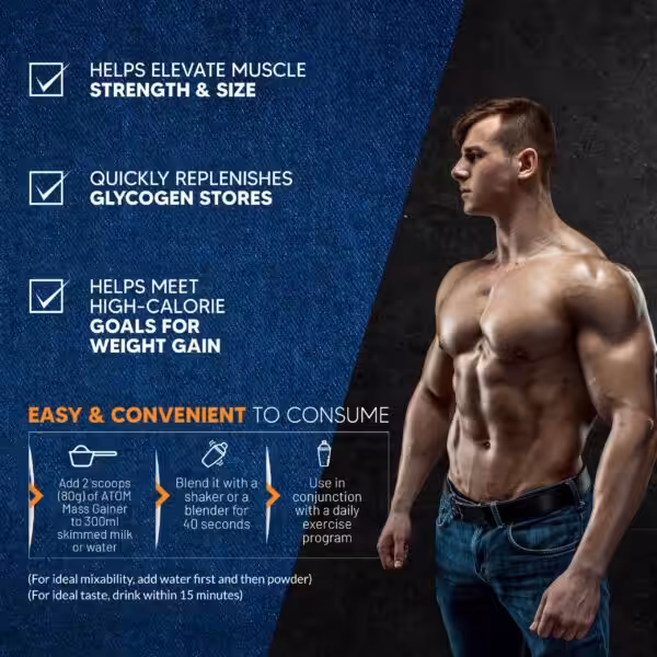 Benefits: muscle strength, glycogen replenishment, weight gain. Directions: mix 2 scoops with 300ml liquid and blend for 40s