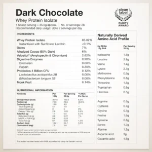 Wellbeing Nutrition Whey Protein Isolate Dark Chocolate